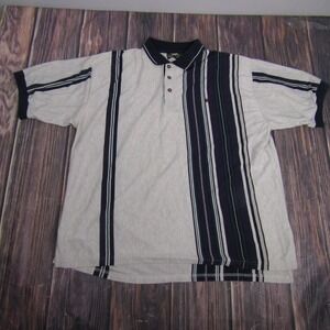 Knights Of Round Table Polo Shirt Mens Big 3X Gray Stripe Casual Short Sleeve